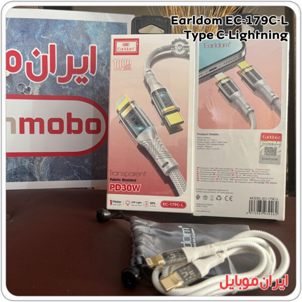 کابل شارژ موبایل Earldom Ec179cl تایپ سی به لاتنینگ