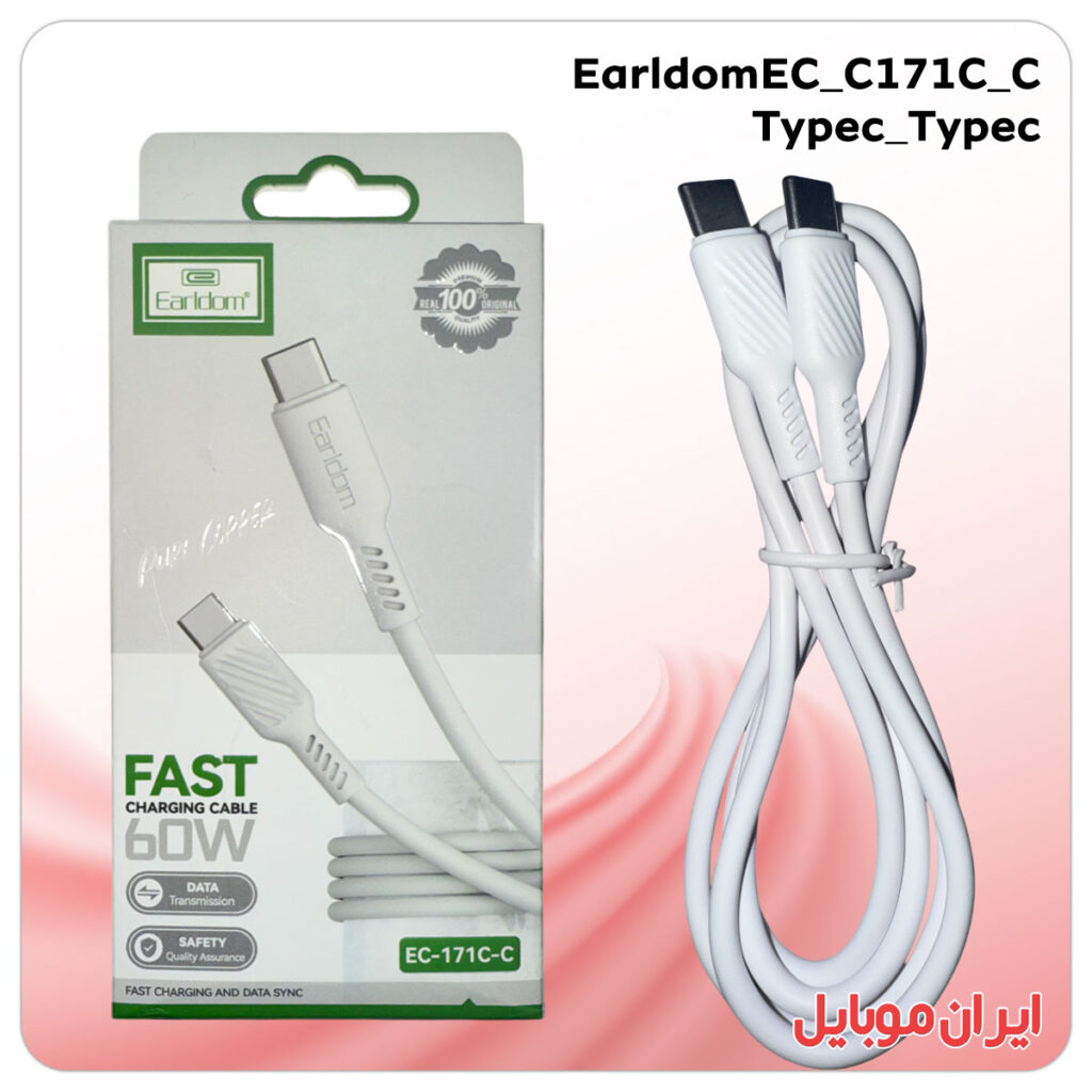 کابل شارژر تایپ سی به تایپ سی Earldom EC-171CC